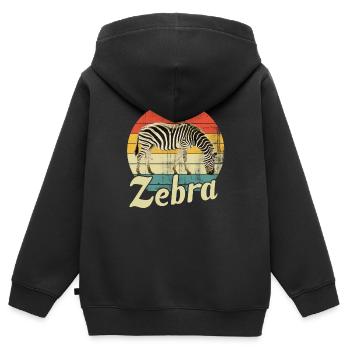 Zebra - Kinder Premium Organic Zip Hoodie - Schwarz - Hinten - AI Model Kid Male (0cm)