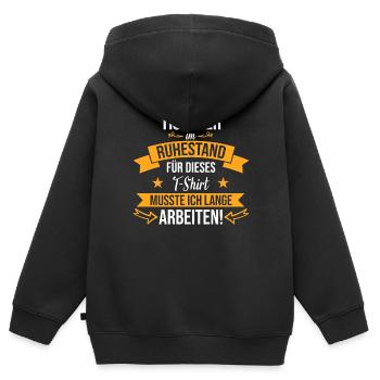 Tischler Tischlerin Tischlerei Beruf Spruch - Kinder Premium Organic Zip Hoodie - Schwarz - Hinten - AI Model Kid Male (0cm)
