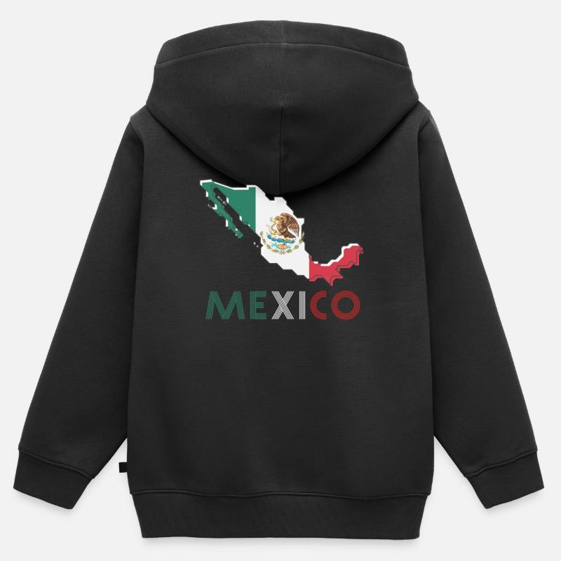 Mexique - Sweat Premium à capuche zippé enfant bio - noir
