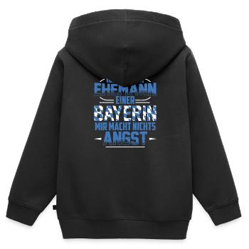 Bayerin | Bayern Bayrisch Oberbayern Geschenkideen - Kinder Premium Organic Zip Hoodie - Schwarz - Hinten - AI Model Kid Male (0cm)