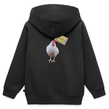 Freie Henne, befreie die Hühner, freie Henne - Kinder Premium Organic Zip Hoodie - Schwarz - Hinten - AI Model Kid Male (0cm)