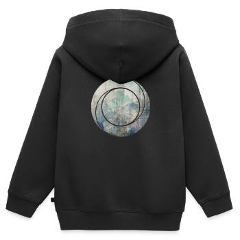 Berg natur geometrie - Kinder Premium Organic Zip Hoodie - Schwarz - Hinten - AI Model Kid Male (0cm)