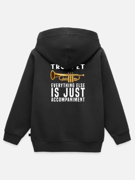 Trompet - Kinder Premium zip hoodie biologisch - zwart