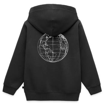 GLOBUS silhouette outlines - Kinder Premium Organic Zip Hoodie - Schwarz - Hinten - AI Model Kid Male (0cm)