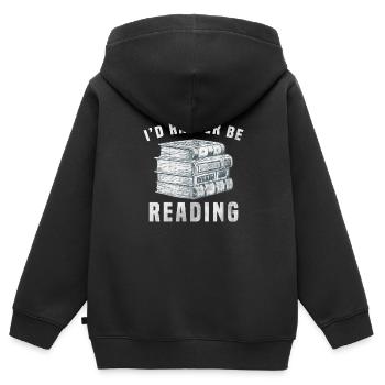 Je préfère lire - Sweat Premium à capuche zippé enfant bio - noir - Dos - AI Model Kid Male (0cm)