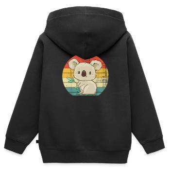 Koala-Zeichnung - Kinder Premium Organic Zip Hoodie - Schwarz - Hinten - AI Model Kid Male (0cm)