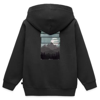 nature - Sweat Premium à capuche zippé enfant bio - noir - Dos - AI Model Kid Male (0cm)