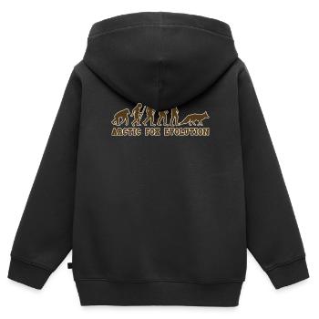 Évolution du renard arctique - Sweat Premium à capuche zippé enfant bio - noir - Dos - AI Model Kid Male (0cm)