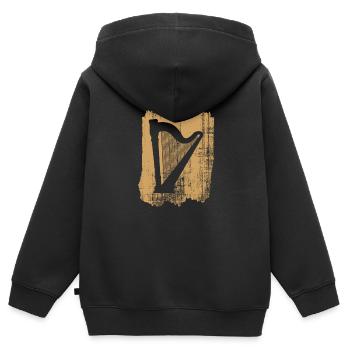 harpe - Sweat Premium à capuche zippé enfant bio - noir - Dos - AI Model Kid Male (0cm)