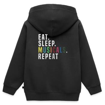 Musicals - Kinder Premium Organic Zip Hoodie - Schwarz - Hinten - AI Model Kid Male (0cm)