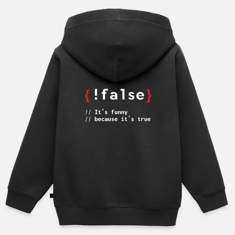 Coding Debug Admin Programm Geschenk - Kinder Premium Organic Zip Hoodie - Schwarz