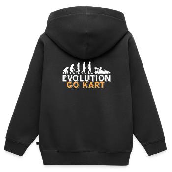 faire du kart - Sweat Premium à capuche zippé enfant bio - noir - Dos - AI Model Kid Male (0cm)