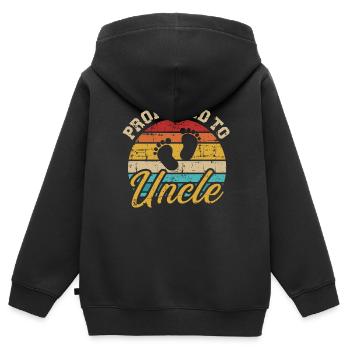 oncle - Sweat Premium à capuche zippé enfant bio - noir - Dos - AI Model Kid Male (0cm)