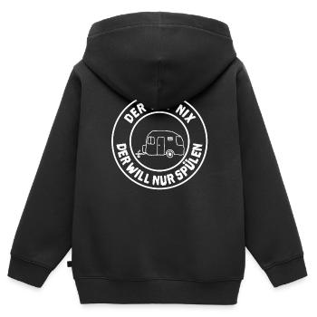 il veut juste se laver - Sweat Premium à capuche zippé enfant bio - noir - Dos - AI Model Kid Male (0cm)
