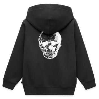 Totenkopf - Kinder Premium Organic Zip Hoodie - Schwarz - Hinten - AI Model Kid Male (0cm)