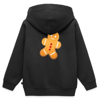 Lebkuchen Weihnachten - Kinder Premium Organic Zip Hoodie - Schwarz - Hinten - AI Model Kid Male (0cm)
