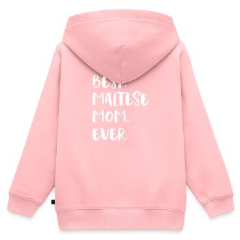 Maltese Maltese - Kids Premium Organic Zip-up Hoodie - rose - Back - AI Model Kid Female (0cm)