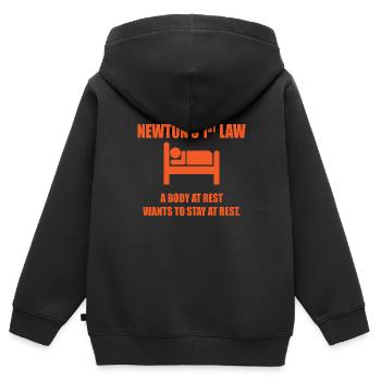 Physiker Schlafen Faul Student Geschenk - Kinder Premium Organic Zip Hoodie - Schwarz - Hinten - AI Model Kid Male (0cm)