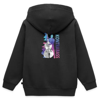 Kontrabass - Kinder Premium Organic Zip Hoodie - Schwarz - Hinten - AI Model Kid Male (0cm)