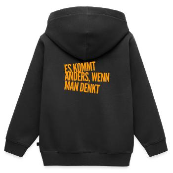 denken hilft - Kinder Premium Organic Zip Hoodie - Schwarz - Hinten - AI Model Kid Male (0cm)