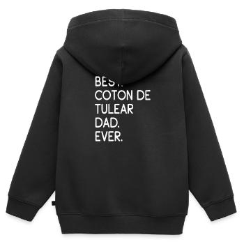Coton de Tulear - Sweat Premium à capuche zippé enfant bio - noir - Dos - AI Model Kid Male (0cm)