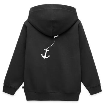 anker herz seil1 - Kinder Premium Organic Zip Hoodie - Schwarz - Hinten - AI Model Kid Male (0cm)