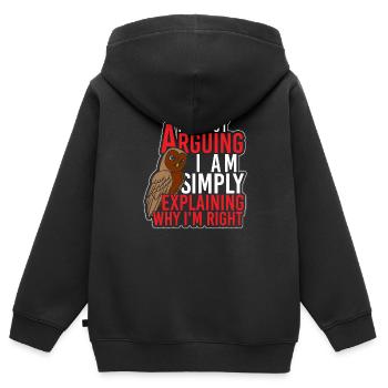 Eule Nachteule Kauz - Kinder Premium Organic Zip Hoodie - Schwarz - Hinten - AI Model Kid Male (0cm)