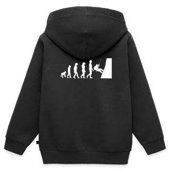 ENTWICKLUNG ESKALATION - Kinder Premium Organic Zip Hoodie - Schwarz - Hinten - AI Model Kid Male (0cm)