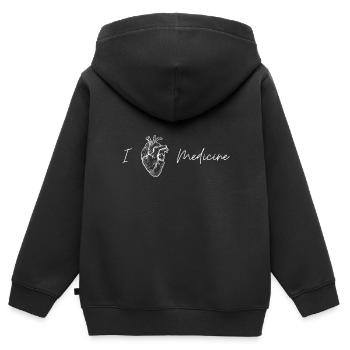 Ich Liebe Medizin Medizinstudent - Kinder Premium Organic Zip Hoodie - Schwarz - Hinten - AI Model Kid Male (0cm)