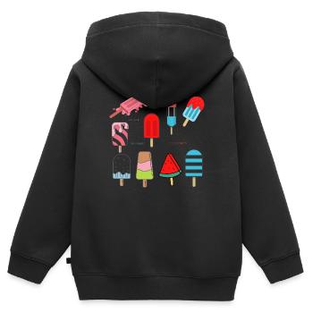 GLACES - Sweat Premium à capuche zippé enfant bio - noir - Dos - AI Model Kid Male (0cm)