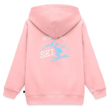 Born to ski Skifahren Berge Geschenk - Kinder Premium Organic Zip Hoodie - Rosa - Hinten - AI Model Kid Female (0cm)