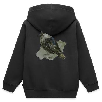 Süßes Kauen - Kinder Premium Organic Zip Hoodie - Schwarz - Hinten - AI Model Kid Male (0cm)