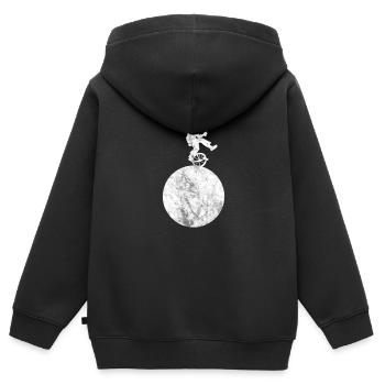 Jongleur mit Keulen auf Einrad Jonglage - Kinder Premium Organic Zip Hoodie - Schwarz - Hinten - AI Model Kid Male (0cm)