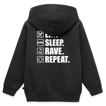 Rave - Kinder Premium Organic Zip Hoodie - Schwarz - Hinten - AI Model Kid Male (0cm)