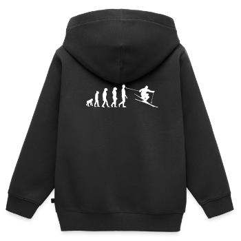 ENTWICKLUNG SKI - Kinder Premium Organic Zip Hoodie - Schwarz - Hinten - AI Model Kid Male (0cm)