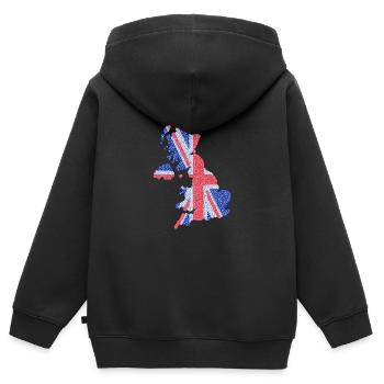 Britische flagge | Britische fahne - Kinder Premium Organic Zip Hoodie - Schwarz - Hinten - AI Model Kid Male (0cm)