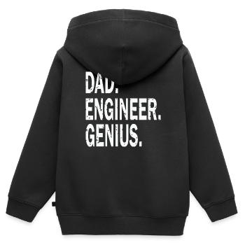 Dad Engineer Genius - Kinder Premium Organic Zip Hoodie - Schwarz - Hinten - AI Model Kid Male (0cm)