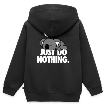 Ne fais rien - Sweat Premium à capuche zippé enfant bio - noir - Dos - AI Model Kid Male (0cm)