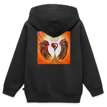 Le cœur de la joie - Sweat Premium à capuche zippé enfant bio - noir - Dos - AI Model Kid Male (0cm)