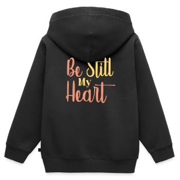 Be Still My Heart - Kinder Premium Organic Zip Hoodie - Schwarz - Hinten - AI Model Kid Male (0cm)