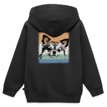 Chihuahua - Kinder Premium Organic Zip Hoodie - Schwarz - Hinten - AI Model Kid Male (0cm)