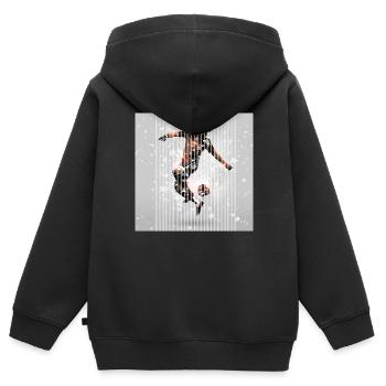 Football fan - Kids Premium Organic Zip-up Hoodie - black - Back - AI Model Kid Male (0cm)