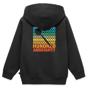 Hundred and eighty Darts Wurfspieß Spruch Geschenk - Kinder Premium Organic Zip Hoodie - Schwarz - Hinten - AI Model Kid Male (0cm)