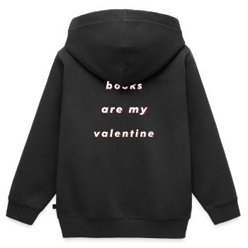 Bücher sind meine Valentine t Shirt Design online durst - Kinder Premium Organic Zip Hoodie - Schwarz - Hinten - AI Model Kid Male (0cm)