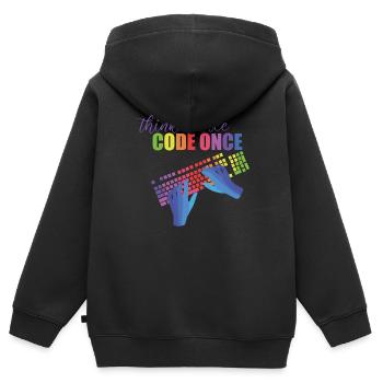 Programmierer - Kinder Premium Organic Zip Hoodie - Schwarz - Hinten - AI Model Kid Male (0cm)