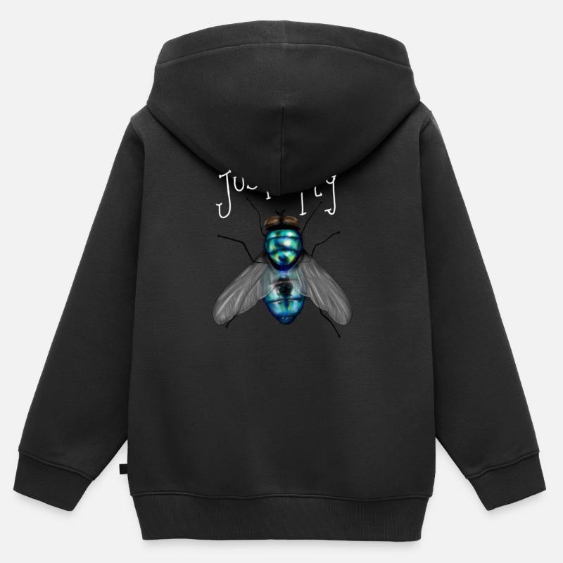 IL SUFFIT DE VOLER - Sweat Premium à capuche zippé enfant bio - noir