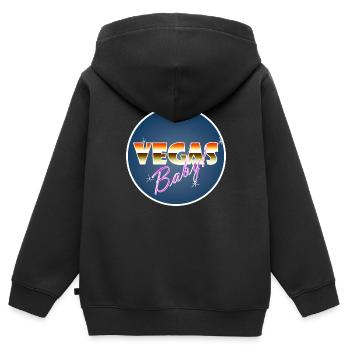 Vegas - Kinder Premium Organic Zip Hoodie - Schwarz - Hinten - AI Model Kid Male (0cm)