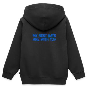 Nous avons passé un bon moment - Sweat Premium à capuche zippé enfant bio - noir - Dos - AI Model Kid Male (0cm)
