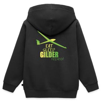 Gliding gliders - Kids Premium Organic Zip-up Hoodie - black - Back - AI Model Kid Male (0cm)