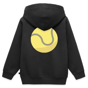 Tennis Ball - Kinder Premium Organic Zip Hoodie - Schwarz - Hinten - AI Model Kid Male (0cm)